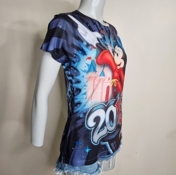 Y2k Disneyland Resorts Official Merch 2013 Mickey Mouse Graffiti Tee Size M - Picture 3 of 15